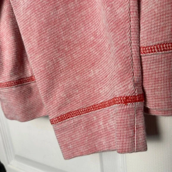 Tommy Bahama Relax Mens Red Waffle Knit Quarter Button Pullover Sweatshirt XL - Picture 5 of 9
